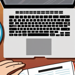**Work-Life Balance**: An illustration showing a person working from home at a desk, with a clear division between work and personal life. On one side, there are work items like a laptop and documents; on the other side, there are leisure activities like a book and a cup of tea, symbolizing the importance of setting boundaries.