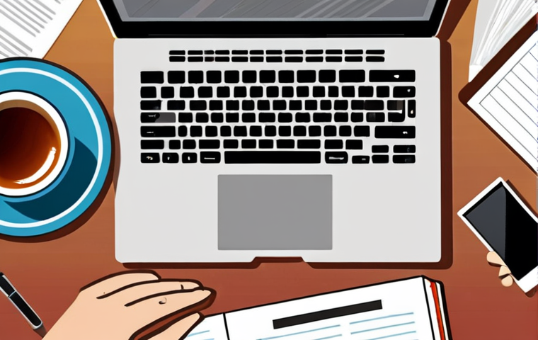**Work-Life Balance**: An illustration showing a person working from home at a desk, with a clear division between work and personal life. On one side, there are work items like a laptop and documents; on the other side, there are leisure activities like a book and a cup of tea, symbolizing the importance of setting boundaries.